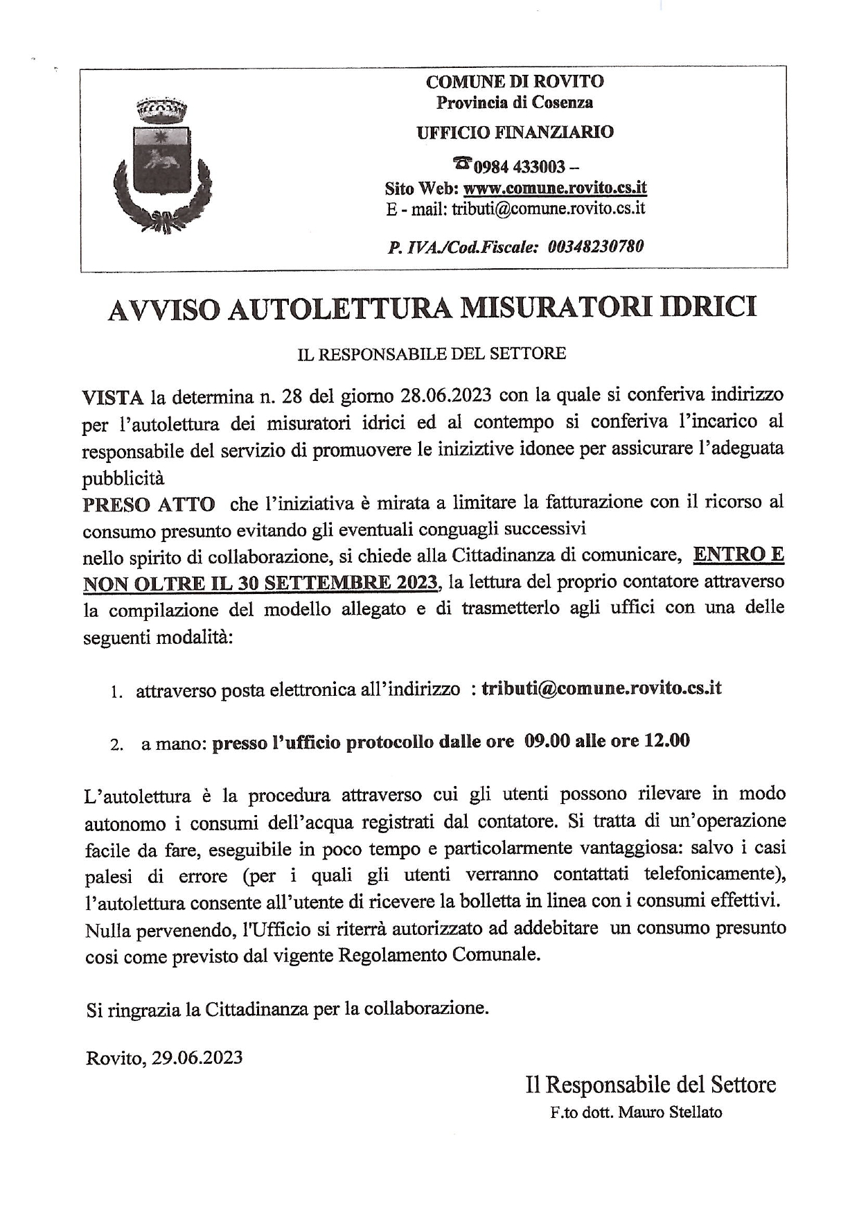AVVISO